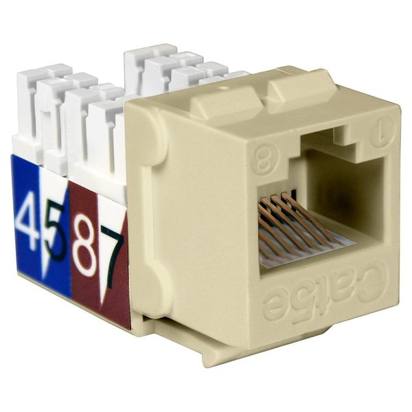 Quest Technology International Cat5E Slim-Style 90 Degree Keystone Jacks, 8P8C - Ivory NKJ-5507